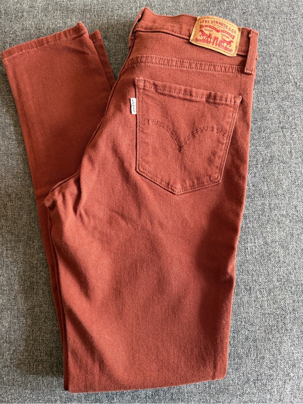 Levi's Burnt Orange High-Rise Skinny Jeans